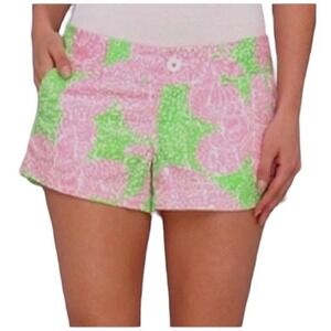 Lilly Pulitzer Women's Walsh Short Pink Green Mimosa Print Excellent Preppy Sz 4